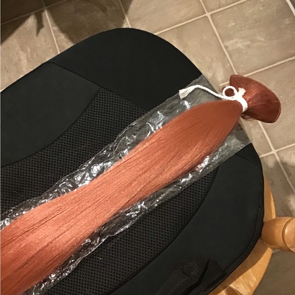 Wefted hair extension red/pink color #47